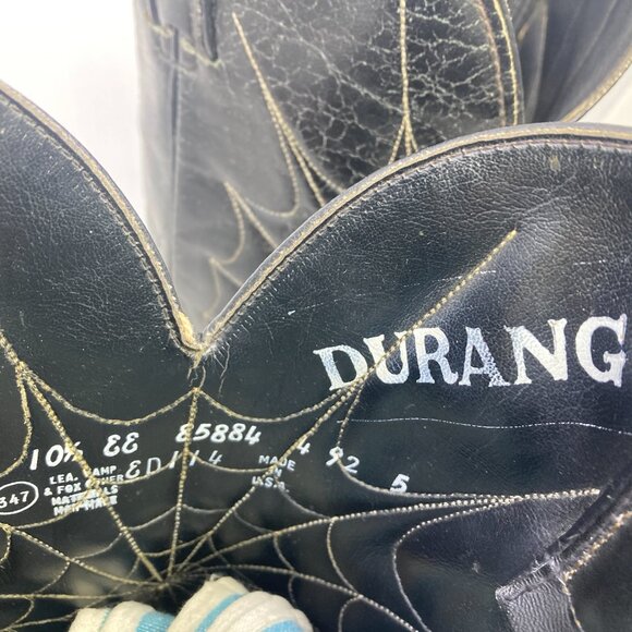 Vtg DURANGO western cowboy rockabilly harness metal tips cobweb mens sz 10 1/2EE - Picture 4 of 13